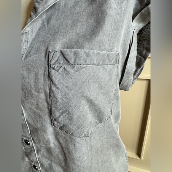 Jachs Girlfriend Womens Short Sleeve Tencel Blouse (Grey, - Picture 6 of 10